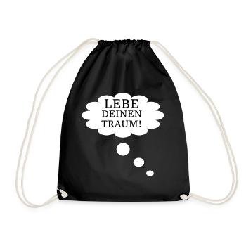 Träumen Traum Leben - Turnbeutel - Schwarz - Vorne