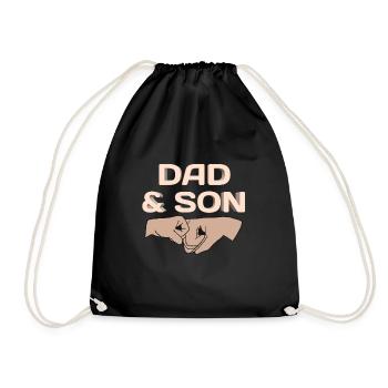 Vater Sohn Kind Dad Baby Dad Son Familie Vatertag - Turnbeutel - Schwarz - Vorne