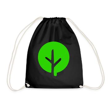 Plant green organic gardener eco leaf nature garden - Drawstring Bag - black - Front