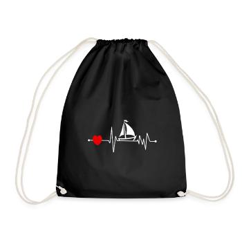 Sailing captain sailor sail boat sailing ship - Drawstring Bag - black - Front