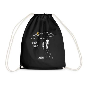 Father and son never walk alone - Drawstring Bag - black - Front