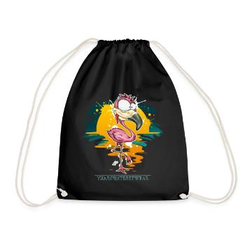 Flamingo Weirdo - Drawstring Bag - black - Front