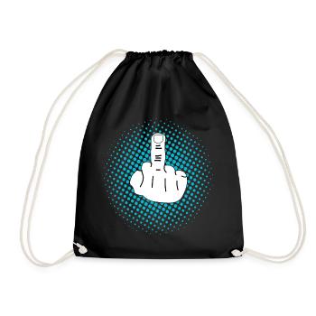 Everyone jangles on your nerves? Flip them off. - Drawstring Bag - black - Front