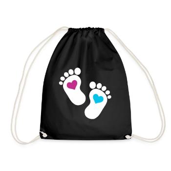 Bébé pieds parents enfant en bas âge fils enceinte - Sac de sport léger - noir - Devant