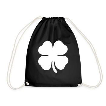 Four-leaf clover lucky clover New Year clover - Drawstring Bag - black - Front