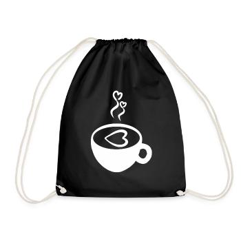 Grain de café tasse de café café caféine cadeau - Sac de sport léger - noir - Devant