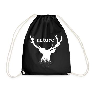 hirsch geweih deer symbol Elch elk Symbol Logo - Turnbeutel - Schwarz - Vorne