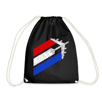 B-52 Stratofortress USA Contrails Red White Blue - Drawstring Bag - black - Front