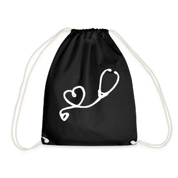 Médecin cœur médecin assistant médical femme médecin - Sac de sport léger - noir - Devant