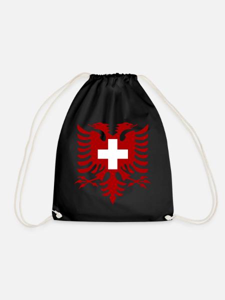 Albanien Schweiz Flagge - Turnbeutel - Schwarz