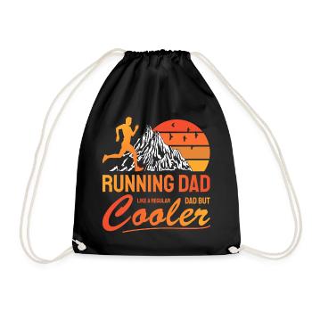 Running Dad Cooler Gift for Dad Runner - Drawstring Bag - black - Front