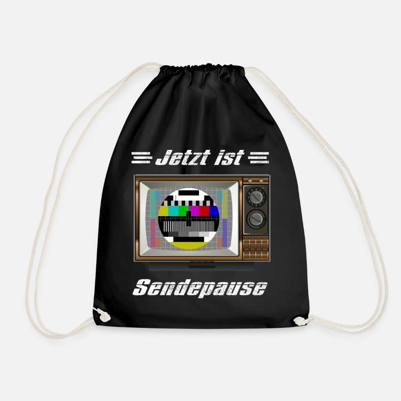 Jetzt ist Sendepause Testbild Tv - Turnbeutel - Schwarz