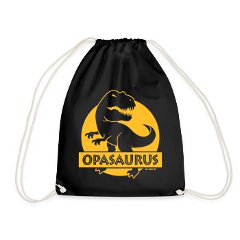 Opasaurus (Bester Opa / Opi / Großvater / NEG) - Turnbeutel - Schwarz - Vorne