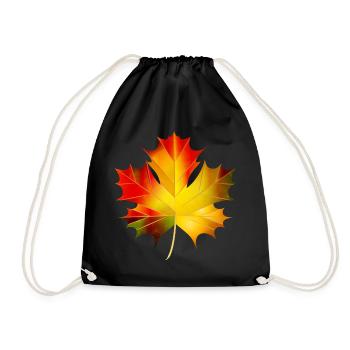 wunderschön leuchtendes herbstliches Ahornblatt - Turnbeutel - Schwarz - Vorne