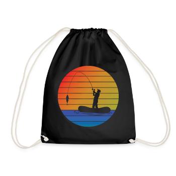 Pêcher pêcher rétro pêche pêche pêche - Sac de sport léger - noir - Devant