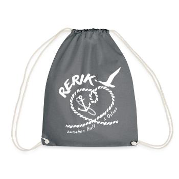Rerik, Baltic Seaside Resort, Anker & Heart - Drawstring Bag - grey - Front