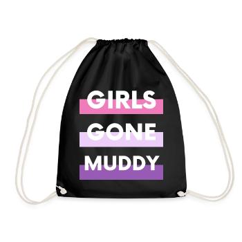 Muddy run shirt mud Matsch Lauf girl Team obstacle - Turnbeutel - Schwarz - Vorne