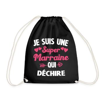 Je suis une Super Marraine qui Dechire - Sac de sport léger - noir - Devant