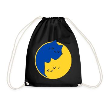 UKRAINE - PAIX - YIN YANG Chats - Symbole - Sac de sport léger - noir - Devant