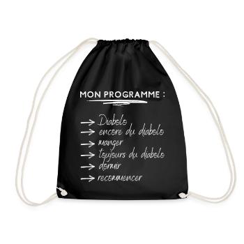 Cadeau humour diabolo cirque passion drôle - Sac de sport léger - noir - Devant