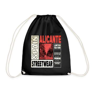 Alicante Spain City Skyline Holiday Home Love - Drawstring Bag - black - Front