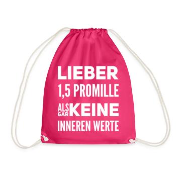 Lieber 1.5 Promille Lustiger Sauf Spruch - Turnbeutel - Fuchsia - Vorne