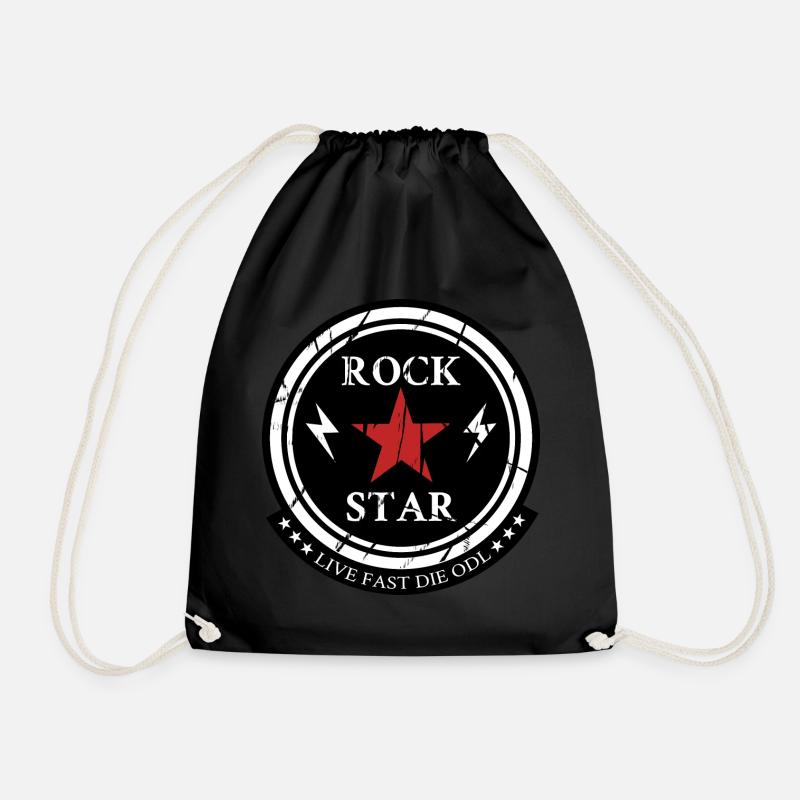 ROCK STAR - Drawstring Bag - black