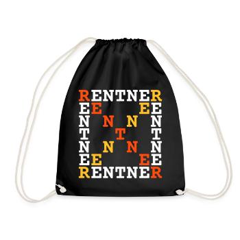 Rentner (waagerecht, senkrecht u. diagonal lesbar) - Turnbeutel - Schwarz - Vorne