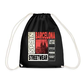 Barcelona Spain City Skyline Holiday Summer - Drawstring Bag - black - Front