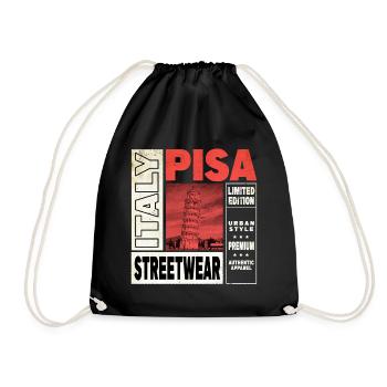 Pisa Italy City Skyline Home Love Holiday - Drawstring Bag - black - Front