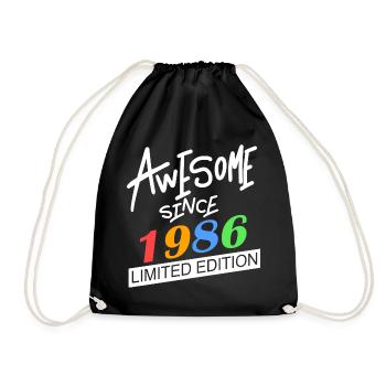1986 - Jahrgang 1986 - Fantastisch seit 1986 - Turnbeutel - Schwarz - Vorne