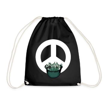 Soldier Soldiers Army Peace Symbol Snowdrops - Drawstring Bag - black - Front