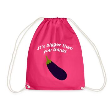 It's bigger than you think! - Drawstring Bag - fuchsia - Front