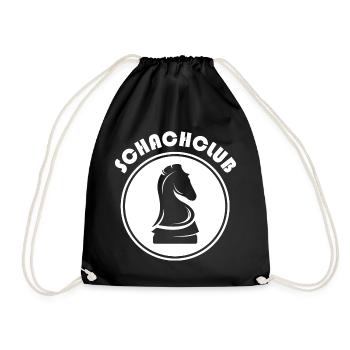 Schachclub Logo Icon chess Schach Symbol Grafik - Turnbeutel - Schwarz - Vorne