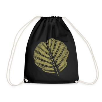 Leaf Alder / KHAKI - Drawstring Bag - black - Front