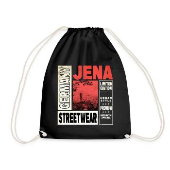 Jena Germany City Skyline Home Love - Drawstring Bag - black - Front