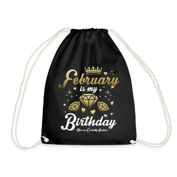 February Birthday Child - Drawstring Bag - black - Front