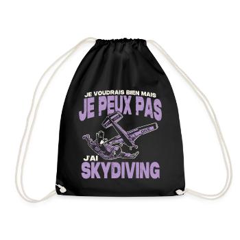 Je peux pas j'ai skydiving. - Sac de sport léger - noir - Devant