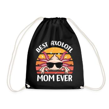 Axolotl Animal de compagnie | Idée cadeau d’embardée de queue d’animaux - Sac de sport léger - noir - Devant