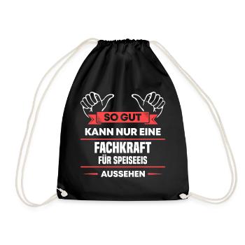 Fachkraft Speiseeis Design für stolze Handwerker - Turnbeutel - Schwarz - Vorne