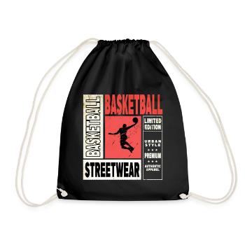 Basketball Basketball Player Dunking Sport Player - Drawstring Bag - black - Front