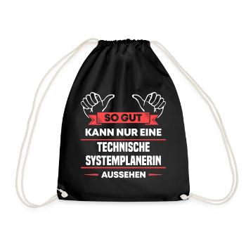 Technische Systemplanerin Design für Handwerker - Turnbeutel - Schwarz - Vorne