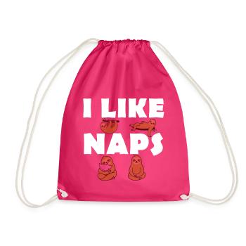 I like Naps - Faultiere - Langschläfer - Turnbeutel - Fuchsia - Vorne