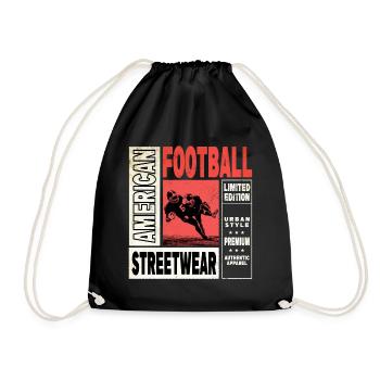 American Football Spieler Vintage Retro USA Sport - Turnbeutel - Schwarz - Vorne