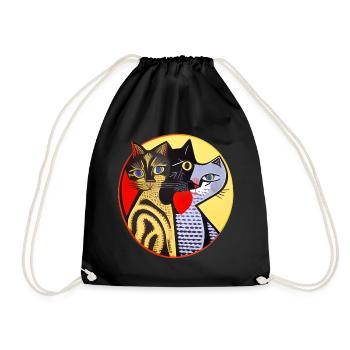 katzen 240red - Turnbeutel - Schwarz - Vorne