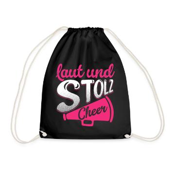 laut und stolz cheer - Turnbeutel - Schwarz - Vorne