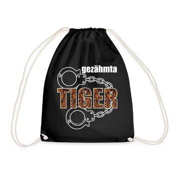 gezähmta Tiger - gezähmter Tiger, Dialekt - Turnbeutel - Schwarz - Vorne