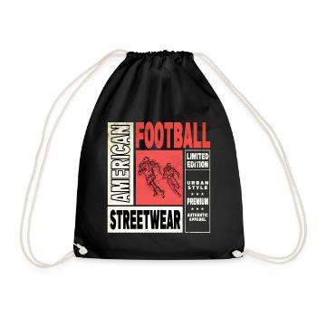 American Football Spieler Vintage Retro USA Sport - Turnbeutel - Schwarz - Vorne