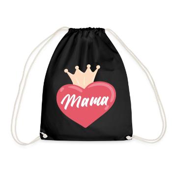 Mama Herz Krone - Turnbeutel - Schwarz - Vorne