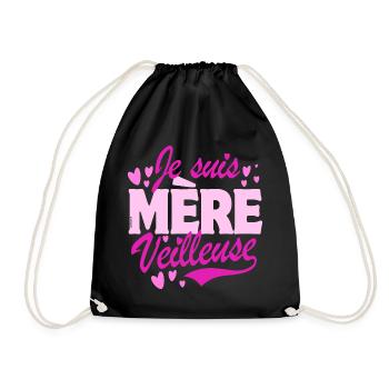 Mother's Day - I am a Nightlight Mother - Pink - Drawstring Bag - black - Front